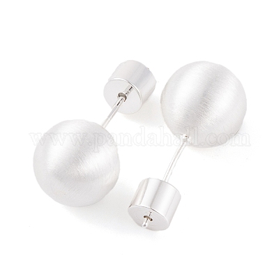 Латунные накладные затычки для ушей с круглым шариком для женщин EJEW-G391-24D-S-1