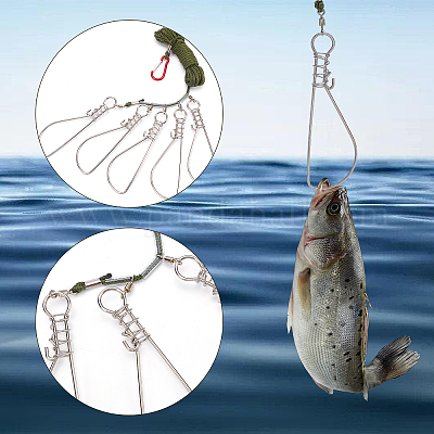 SUPERFINDINGS 2Sets 2 Style 201 Stainless Steel Fishing Accessories Set,  Including Hooks & Wire, Clasps, Foam Buoyancy Rods, Plastic Handle &  Storage