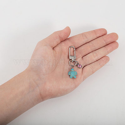 Подвеска из синтетической бирюзы с морской черепахой HJEW-AB00128-1