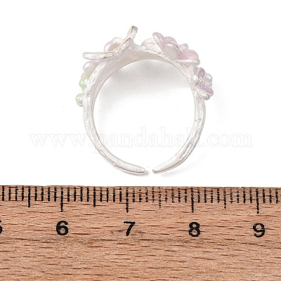 Регулируемые латунные эмалевые манжеты с открытыми кольцами RJEW-P172-04B-MS-1