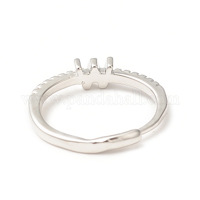 Прозрачное регулируемое кольцо с буквой из прозрачного циркония RJEW-C052-01P-W-1