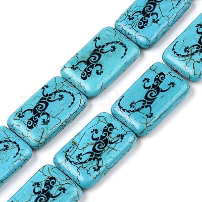 Синтетические бирюзовые бусины UNKW-T001-17-1