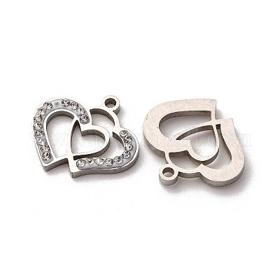 Подвески из нержавеющей стали 304 со стразами из глины STAS-P406-17E-P-1