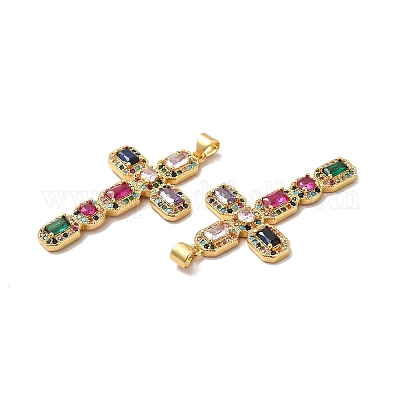 Подвески из экологически чистой латуни с микропаве из кубического циркония KK-A177-05G-1