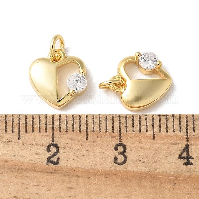 Латунные микропаве прозрачные подвески с фианитом KK-Q031-44G-06-1