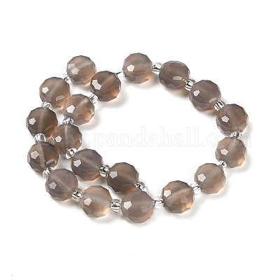 Серые натуральные бусины из агата  G-B153-B01-1