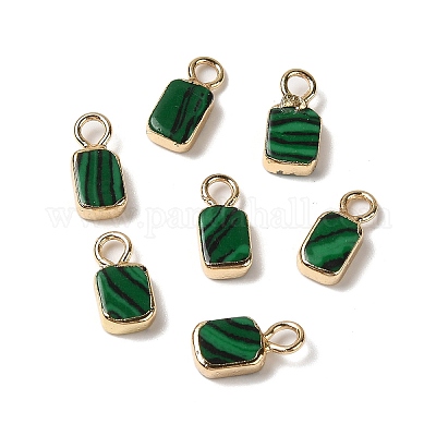Прямоугольные подвески из натурального малахита G-Q169-07G-03-1