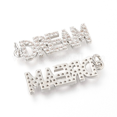 Латунные микропаве прозрачные подвески с фианитом ZIRC-O036-10P-1