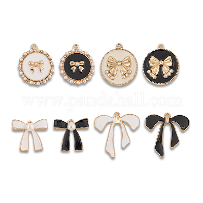 32 шт. 8 стиля подвески из сплава и эмали в виде банта ENAM-SC0006-71-1