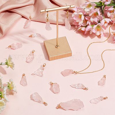 20 шт. подвески из необработанного натурального розового кварца G-HY0001-39-1