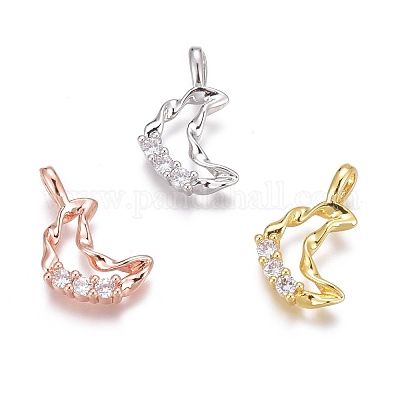 Латунные микропаве прозрачные подвески с фианитом ZIRC-O035-16-1