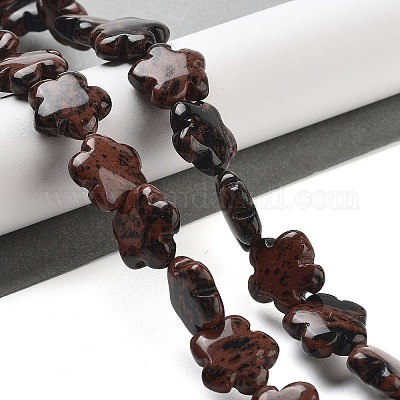 Натурального красного дерева обсидиана бисер нитей G-F769-N01-01-1