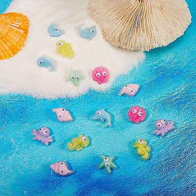 Кабошоны из смолы океанических животных CRES-SZ0001-23-1