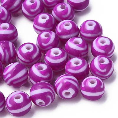 Непрозрачные полосатые акриловые бусины MACR-S373-27A-02-1