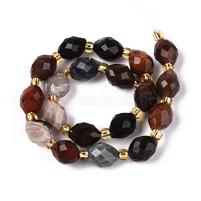 Природные окаменелое дерево бисер пряди G-N342-53-8x6-07-1