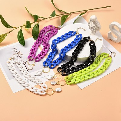 Кольцо с подвеской из натурального жемчуга для девочек-подростков NJEW-JN03712-1