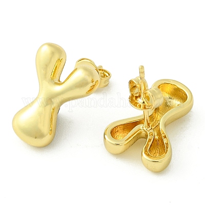 Серьги из латуни с покрытием стойки EJEW-S222-01G-Y-1