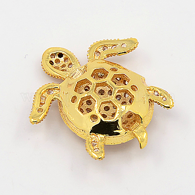 Латунные микро проложить кубического циркония бусы ZIRC-K003-06G-NR-1