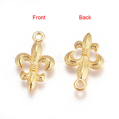 Тибетский стиль сплав металла Флер-де-Лис подвески EA8747Y-G-1