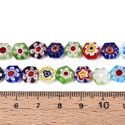 Ручной работы millefiori стеклянные бусины нитки LAMP-T022-13B-1