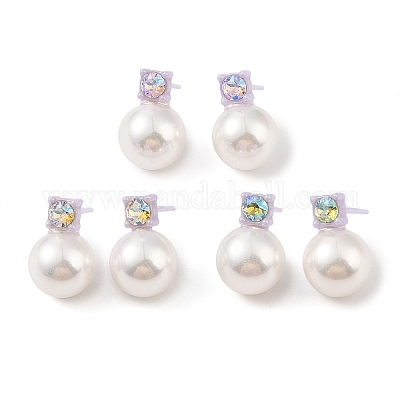 Гипоаллергенные серьги-гвоздики из биокерамики с цирконием и керамикой EJEW-C111-15B-1