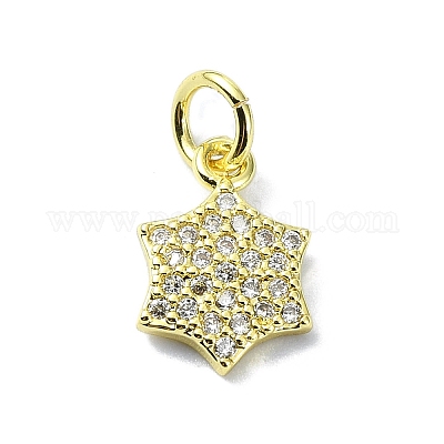 Латунные микропаве прозрачные кубические циркониевые подвески KK-H475-59G-05-1