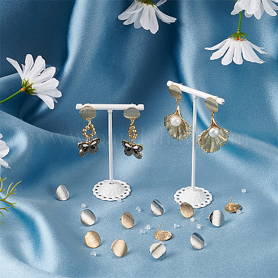 32 шт. 2-х цветные латунные серьги-гвоздики KK-BC0013-99-1