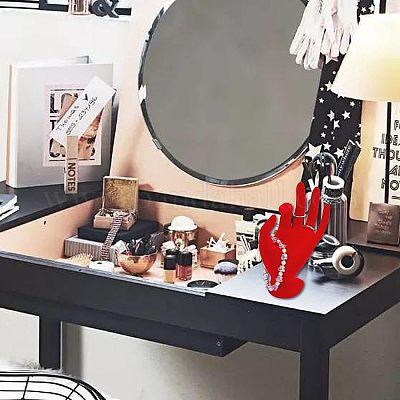 Wholesale FINGERINSPIRE Hand Form Jewelry Display Hand Ring Holder with Red Velvet 4.7x8x16.5cm Hand Mannequin Rack Hand Model Jewelry Holder Resin Ring Displays for Bracelet Necklace Ring Watch Panda...