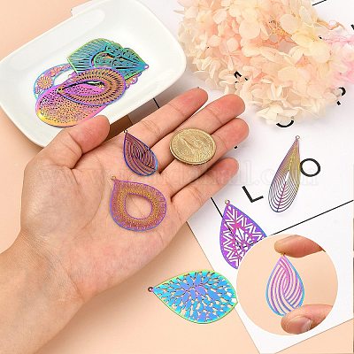 24 шт. 12 стиля ионного покрытия (IP) 201 филигранные подвески из нержавеющей стали STAS-SZ0002-18-1