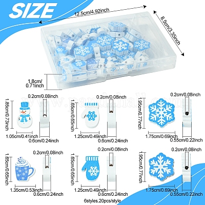60 шт. 6 стиля печатных деревянных бусин с рождественской тематикой WOOD-FS0001-33-1