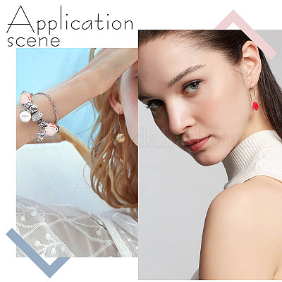 80шт 8 цвета стеклянные европейские бусины GLAA-PH0003-04-1