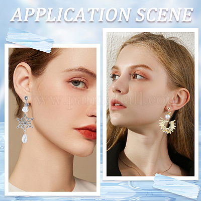 40 шт. 2 цвета фурнитура для сережек-клипс из нержавеющей стали 304 STAS-SC0005-83-1