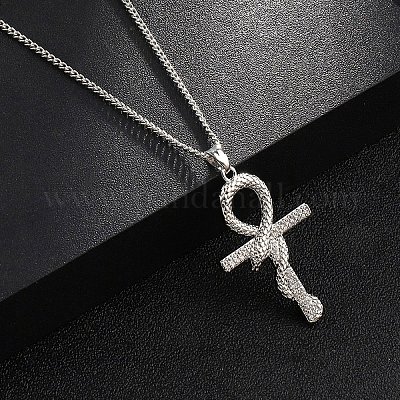 Ожерелья с подвеской из латуни с микропаве и кубическим цирконием NJEW-M211-03D-P-1