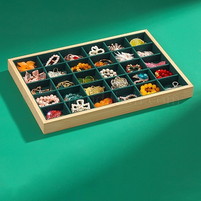 Подносы для демонстрации ювелирных изделий из бархата и бамбука PW-WGCF8AC-04-1