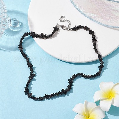 Колье из бисера с натуральным гранатом NJEW-JN04615-09-1