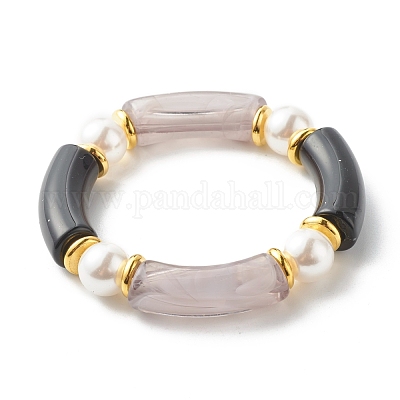 black tube bracelet Black and Gold Acrylic Tube Stretch Bracelet stretch bracelets colorful bracelets acrylic bracelet