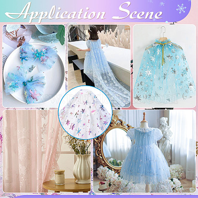 Полиэстеровый кружевной узор со снежинками DIY-WH0061-020C-1