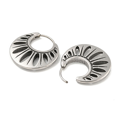 Серьги-кольца из хирургической нержавеющей стали 316 EJEW-D096-08K-AS-1