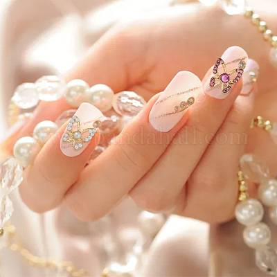 40 шт. 10-х видов кабошонов из сплава со стразами в форме бабочки MRMJ-HY0002-38-1