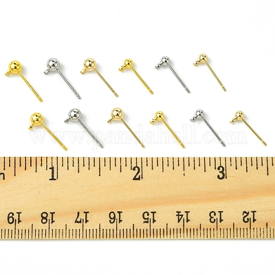 24 шт. 6 sstyles стойка гальванизированная латунь серьги-гвоздики KK-FS0001-41-1