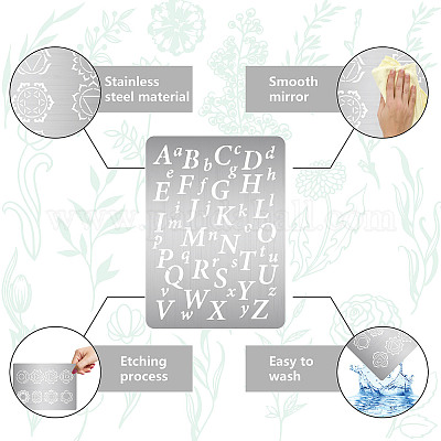 Трафареты для резки металла из нержавеющей стали с буквой a~z DIY-WH0289-130-1