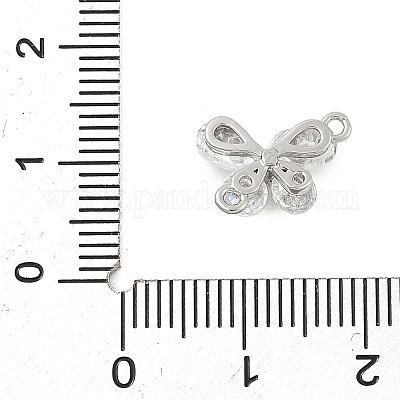 Шармы-соединители из латуни с микропаве из кубического циркония KK-U056-04P-1