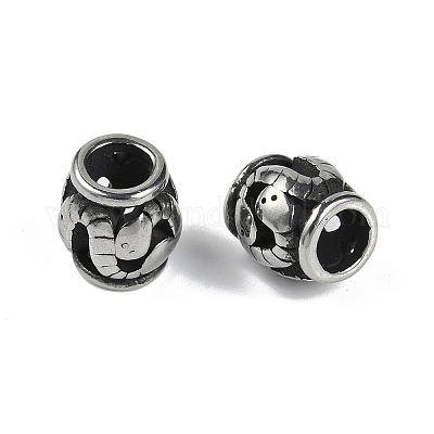 Европейские бусины из нержавеющей стали 304 STAS-C108-09B-AS-1