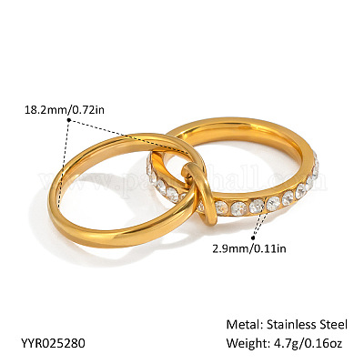 Женские кольца из нержавеющей стали 304 с микропаве из кубических цирконий XH8131-1