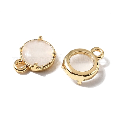 Плоские круглые латунные подвески KK-D024-03B-G-1