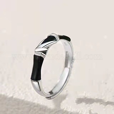 Кольца для пары из бамбукового сплава с эмалью и кристаллами в виде страз FS-WG132A1-01-1