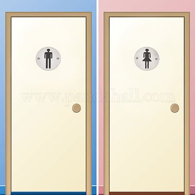 2 комплект из 2-х табличек для туалета из нержавеющей стали 201 DIY-UN0001-87-1