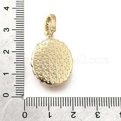 Латунные подвески с микропаве из кубического циркония и эмали KK-R222-13G-01-1