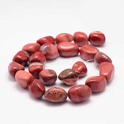 Нити из бисера натуральный красный яшма G-K153-D29-1