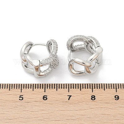 Серьги-подвески из латуни с прозрачным кубическим цирконием EJEW-Q016-04P-1